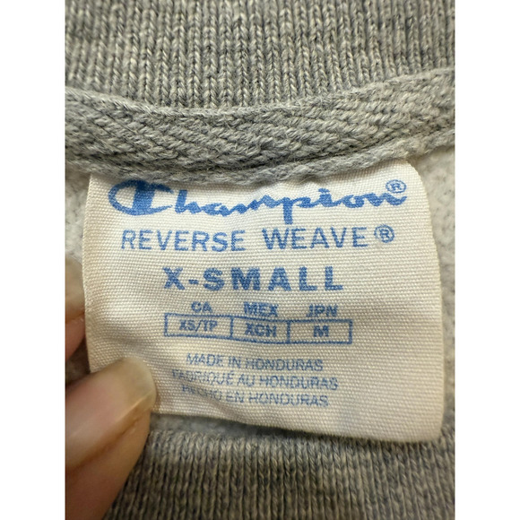 Champion Sweatshirt Womens XS Gray Reverse Weave Embroidered Script Logo Fleece - Picture 3 of 8